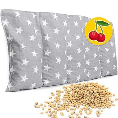 Coussin de noyaux de cerises au micro-ondes 55 x 20 cm – Coussin chauffant pour la nuque et les épaules – Chauffe-nuque – Grand coussin de noyaux de cerises – Coussin chauffant au micro-ondes