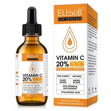 Sérum Vitamine C 20% - Une formule puissante et avancée - Acide Hyaluronique, Rétinol et un mélange d'huile d'Eglantier et de Jojoba - Gel Anti-âge, Anti-rides et Anti-taches
