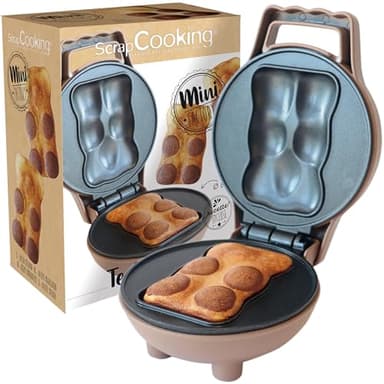 ScrapCooking - Mini Ourson Factory - Machine à Gâteaux Oursons - Plaque Chauffante Anti-Adhérente - Appareil à Cake - Idée Cadeau Pâtisserie Cuisine - Recette Incluse - 3880