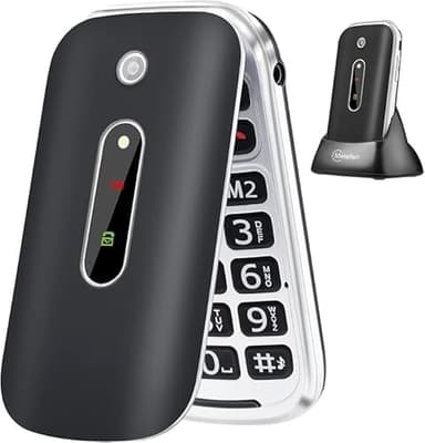 Melefon Téléphone Portable à Clapet pour Senior avec Bouton SOS,Volume Élevé,Touches d'Appel Rapide - Le pour Vos Parents