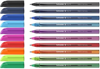 Schneider 102290 Vizz Lot de 10 stylos à bille (pour une écriture facile et rapide, corps de la couleur de l'encre, largeur du trait M)
