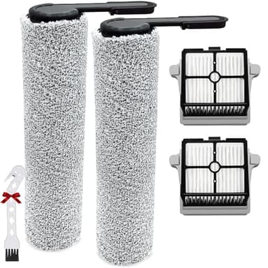 KiimSin accessoires pour Tineco Floor One S7 Combo, S7 Flashdry, Switch S7 Pièces de rechange pour aspirateur eau et poussière, 2 brosse rotative + 2 filtres Hepa + 1 brosse