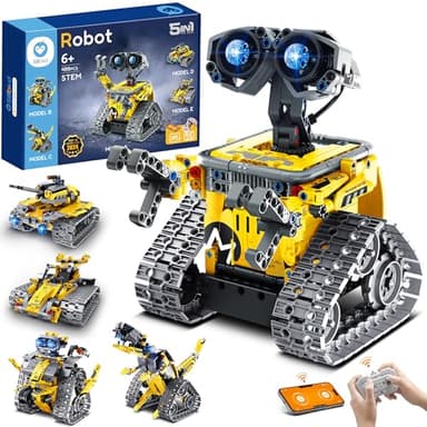 Sillbird Robot Enfants Garçons, 5-en-1 Roboticset avec App Télécommande Jouet de Construction programmable, Cadeau d'anniversaire créatif pour Enfants