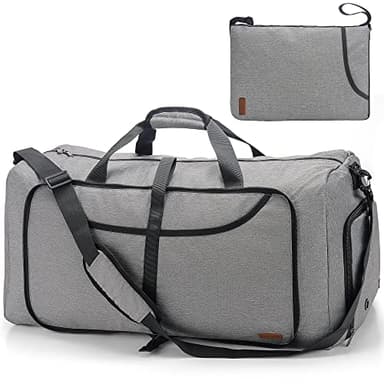Vogshow 120L Grand Sac de Voyage Pliable, Sac Fourre-Tout de Week-End de Sac Pliant de Sport étanche avec Compartiment à Chaussures pour Hommes Femmes