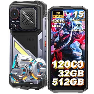 HOTWAV Hyper 8 Pro Telephone Portable Incassable 5G, 32Go+512Go/TF 1To Smartphone Android 15, 12000 mAh, 6.78" FHD+ 120Hz, Caméra 108MP Telephone Incassable, IA, Octa-Core, Double SIM, NFC, IP68/IP69K