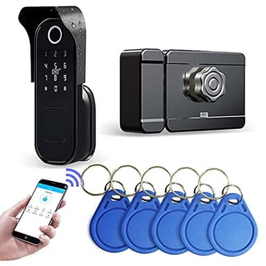 Wolf Guard TT01 Serrure intelligente étanche 5 en 1,TTlock APP,Compatible Alexa et Google, Noir