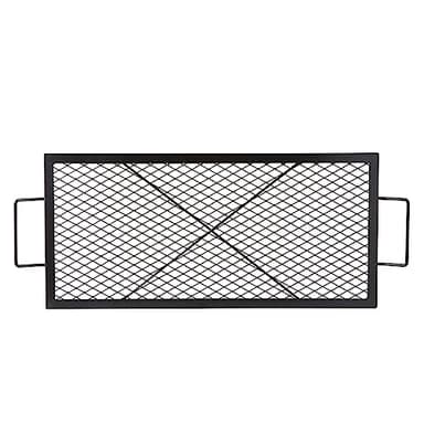 VEVOR Grille de Cuisson Rectangulaire 81x38 cm Grille de Barbecue en Acier Capacité de Charge de 20 kg Matériel Ustensile avec Marque en X pour Foyer Braséro BBQ Grillade Pique-Nique Camping Jardin