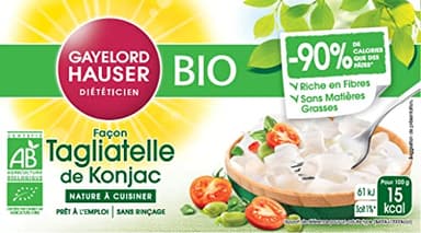 GAYELORD HAUSER - Konjac Bio - Tagliatelle de Konjac Bio - Nature - Sans Rinçage - Prêt à l'Emploi - Paquet de 160 g