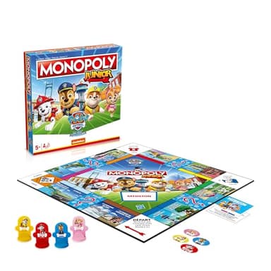Winning Moves Monopoly Junior Pat'patrouille en français - Jeu De Plateau 5+ - Jeu de Société pour 2 à 6 Joueurs - Jeux de Société Famille en français