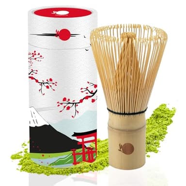 ORIGEENS FOUET MATCHA BAMBOU 100 TIGES - Fouet bambou Chasen traditionnel pour la Cérémonie japonaise du thé - Fouet thé matcha