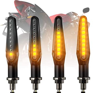 VAINECHAY Feux Clignotant LED Moto Universel Clignotant Moto Homologuée Sequentiel LED Clignotant Ampoule Ambre E24, Pack of 4