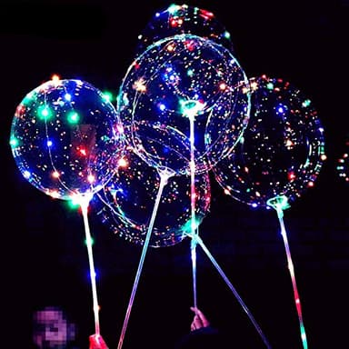 BoBo Lot de 6 ballons avec lumière LED clignotante, 3 niveaux de lumière, 50,8 cm, pour Noël, anniversaire, fête, décoration