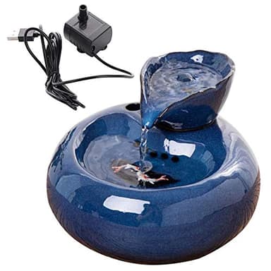 TopHGC Fontaine à eau pour animal domestique - Fontaine à eau en céramique ultra silencieuse - Distributeur d'eau pour chat et petit chien - USB