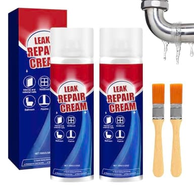 2 pièces Leak Repair Cream, Spray D'étanchéité Imperméable Avec Pinceau, Liquide D'étanchéité Transparent, Wasserdichtes Beschichtung Crème, Revêtement Imperméable, Spray D'étanchéités Pour Toiture