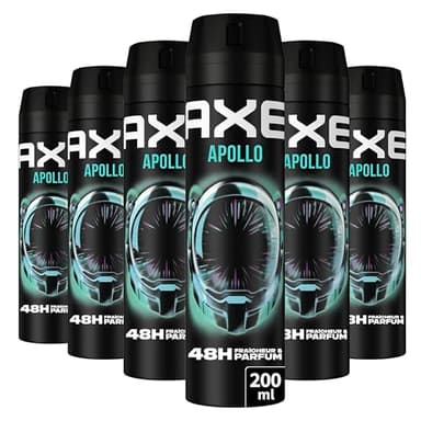AXE - Déodorant Homme Spray - Apollo - 48h non-stop frais - Parfum sauge et bois de cèdre - lot 6x200ml