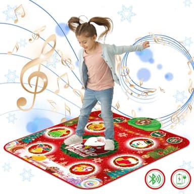 LEAPRCSTORE Tapis de Danse pour Enfants, 6 Lumière LED Tapis de Danse Musical avec 6 Modes de Jeu, Batterie Rechargeable, Jouet Cadeau d'anniversaire de Noël pour Garçons Fille 4 à 12 Ans