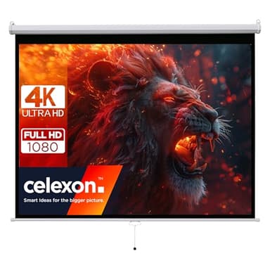 celexon Basic Écran de Projection Manuel 100" | 200x150 cm 4:3 | Écran Extensible Full-HD 4K pour Le Home Cinéma & présentations de Bureau | écran adapté au Montage au Plafond ou au Mur
