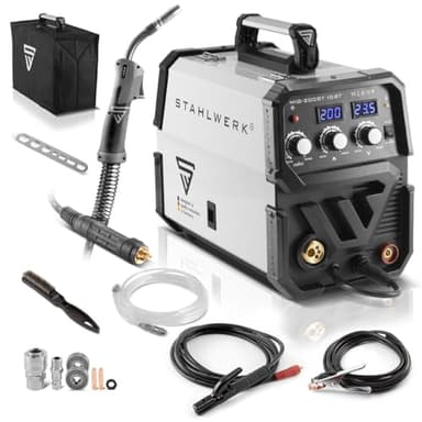 STAHLWERK MIG MAG 200 ST IGBT - Poste de soudage MIG MAG sous gaz protecteur avec 200 ampères, adapté au fil fourré FLUX, avec MMA E-Hand, 7 ans de garantie constructeur