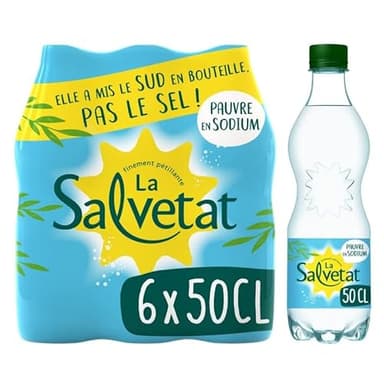 SALVETAT - Salvetat Nature, Eau gazeuse pétillante, 6x50cl, Source de fraîcheur naturelle pour votre corps. - Vendu Par Unité