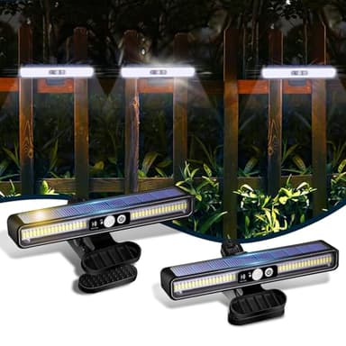 Lot de 2 - ICEKO Lampes Solaires Extérieures avec Détecteur de Mouvement (1200 mAh, 3 Modes Spot, IP55 Étanche) - Projecteur Solaire pour Éclairage de Sécurité Sans Fil pour Jardin, Garage et Patio