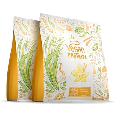Vegan Proteine en Poudre [1.2 kg] | Vanille | 22g Protein | Pre/Post Workout Proteines | Protéine Powder | Shake Protéines Végétales | Alpha Foods