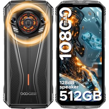 DOOGEE S Punk Pro Telephone Portable Incassable Android 14,20GB +512GB/TF 2TB,128dB Haut-Parleur,10800 mAh/33 W,6.6" FHD+90Hz,50MP+16MP Smartphone Incassable,Lumière LED/NFC/Face ID/OTG/IP68/IP69K