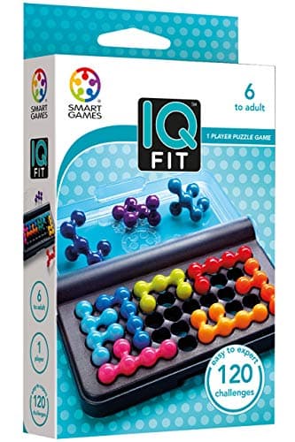 SmartGames - IQ Fit - Jeu Casse Tête - Jeu de Réflexion - 120 Défis - 2D et 3D - Niveau Facile à Expert - Encastre les Pièces Correctement - 1 Joueur - A Partir de 6 Ans