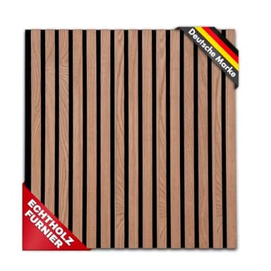 etm Panneaux acoustiques - 60 x 60 cm - Panneaux muraux avec placage en bois véritable - Revêtement mural - Panneau acoustique en feutre - Feutre acoustique (chêne rouge)