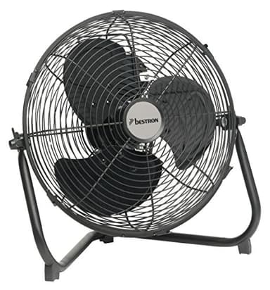 Bestron Ventilateur de Sol au Style Rétro, Souffleur avec 3 Niveaux de Vitesse & Tête de Ventilateur Inclinable Graduellement, Hauteur : 39 Cm, Ø 35 Cm, 55 Watts, Couleur: Noir