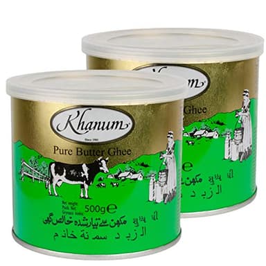 Khanum Ghee - Lot de 2 graisses pour beurre, 500 g