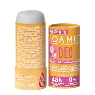 Foamie Déodorant Solide Femme "Happy Day" nouvelle formulation, Stick Déo au Parfum Fleuri, Efficacité 48h sans Aluminium, Déodorant Vegan & Sans Plastique, 40g