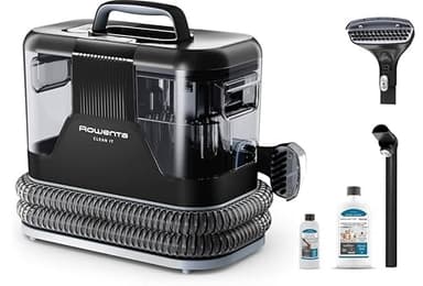Rowenta Bundle, Clean it, Shampouineuse, Détacheur nettoyeur de tache, Rapide et facile, Tapis, voiture, 400W, IN5010F0+ Clean It Solution nettoyante tissus et taches d’Animaux - 1L XD5320F0