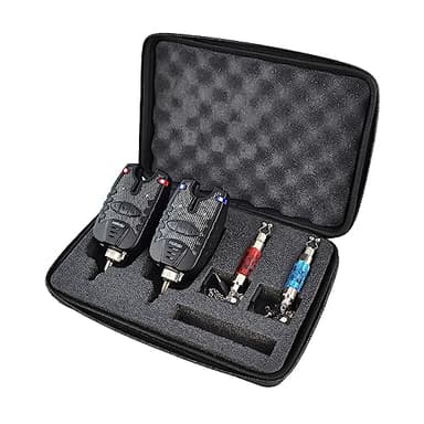 Hirisi Kit d'alarme pour la pêche à la carpe et balançoire étanche LED bleu et rouge