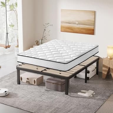 Luxirest Ensemble Matelas et Sommier 140x190 Lit 140x190 avec Sommier et Matelas (Matelas 140x190x16+Sommier)
