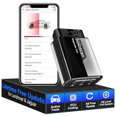 KINGBOLEN Soloscan Valise Diagnostic Auto OBD2 Scanner pour Land Rover/Jaguar, Lecteur de Code d'erreur de Moteur avec 50+ Services, pour Tous Les systèmes, Mise à Jour Gratuite à Vie