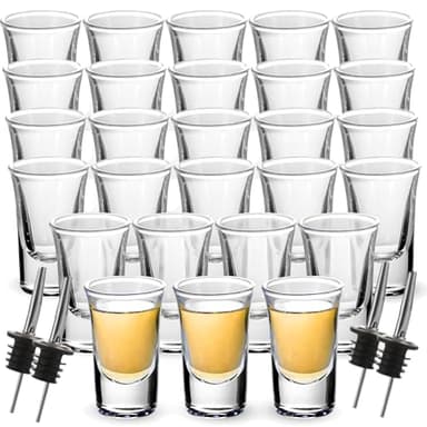 LOPYXBR Lot de 24 verres à liqueur, 3 cl/30 ml, avec base Heave Base, verres à liqueur pour tout le monde, schnaps, tequila, vodka, ouzo et fête