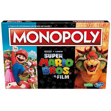 Monopoly - Super Mario Bros Édition inspirée du film, jeu de société pour enfants et filles, contient le pion de Bowser