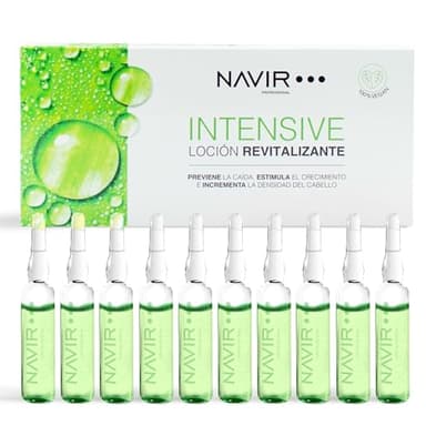 NAVIR Professionnel | Ampoules Anti Chute de Cheveux Femme et Homme – Traitement Capillaire à la Placenta Végétale et Baical – Stimule la Croissance et Renforce – 10x10 ml