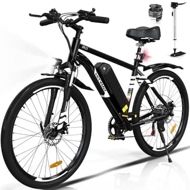 HITWAY Vélo Électrique, VTT Électrique avec Batterie au Lithium Amovible 36V12Ah, Ville E-Bike avec 7 Vitesses, Moteur 250W, Autonomie 35-90km pour Adulte