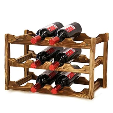 MAGIC SELECT Casier à Vin pour 12 Bouteilles. Range Bouteilles Horizontal 3 étages. Porte Bouteille de Vin en Bois Vintage de Style.