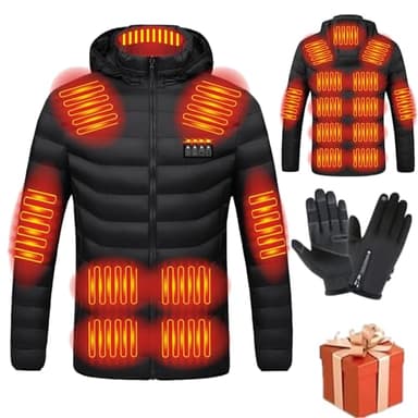 Susenstone 2023 Veste Chauffante USB, Doudoune Manteau Chauffant Électrique Hommes Femmes Lavable avec 3 Niveaux de Chauffage et 15 Zones Chauffage pour Ski Pêche Randonnée Plein Air Pas Cher Blouson