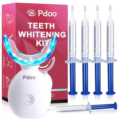 Kit Blanchiment Dentaire Professionnel avec LED - 5 Gels PAP+ 3ml Chacun, Élimine les Taches de Café, Thé, Vin - Sans Sensibilité, Sans Peroxydes - Goût Menthe Fraîche, Effet Instantané