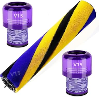 Rouleau de brosse pour aspirateur Dyson V15 Detect Slim Absolute Total Clean Extra Roll Pièces de rechange (V15 Brosse avec filtre)