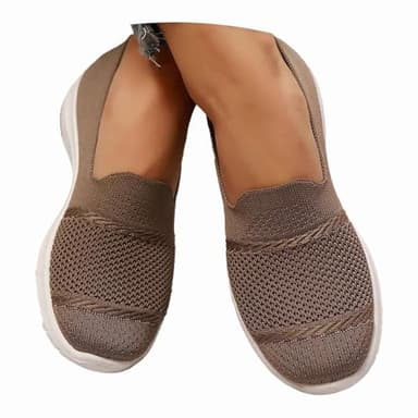 Générique Chaussure Orthopédique Femme Agee Large Chic Baskets Femmes Légères Sneakers Maille Confortables pour Marche, Travail & Été Sandales Chaussures Marron