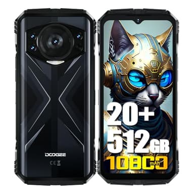 DOOGEE S118, Helio G99 20GB + 512GB, Batteria 10800mAh / 33W, Rugged 4G Téléphones Portables Débloqués, 50MP (Infrarossi 12MP)+ 8MP + 32MP Smartphones, 6,58 pollici, NFC Noir