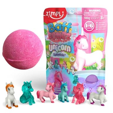 ZIMPLI - Grande Bombe de Bain Licorne Surprise, 1 des 6 Jouets Licorne Surprise à Collectionner, Un Jouet par Baff Bomb, Jouet de Bain à Collectionner pour Enfants