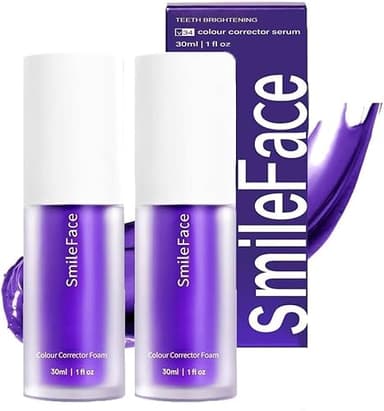 Dentifrice Blanchissant Violet,2PCS V34 Correcteur Dentifrices white Dentifrice Violet,Purple Teeth Whitening,Dent Blanchiment Purple Corrector Toothpaste,Blanchiment Des Dents