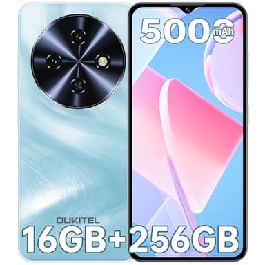 OUKITEL C5 Telephone Portable Pas Cher, 16 Go RAM + 256 Go ROM / 1 to TF, Smartphone Pas Cher 6.52" HD, Téléphone débloqué, Batterie de 5000 mAh, Double SIM, GPS, OTG, 13MP+5MP, Bleu