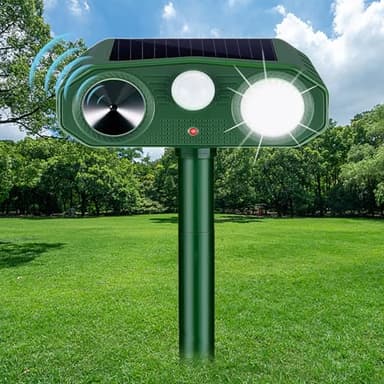 Repulsif Chat Solaire, Répulsif Chat Ultrason 3 Modes, Solaire et USB Répulsif Animaux, Imperméable IP64 Repulsif Chat Exterieur pour Anti Chats Chiens Souris Ratons Animaux de Jardin