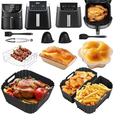 Moule Silicone Air Fryer, Accessoires Air Fryer pour Philips 6,2L NA230, Russell Hobbs 4L/8L/8,3L, Moulinex 6,5L-7,5L, Ninja/Cosori/Cecotec Air Fryer Accessoires,Réutilisable accessoires air fryer